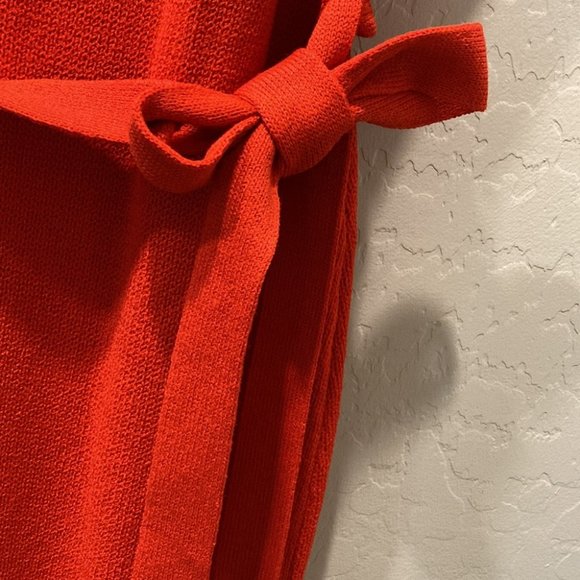 St. John Collection Orange Santana Knit Sleeveless Dress Size 4 - Picture 9 of 13